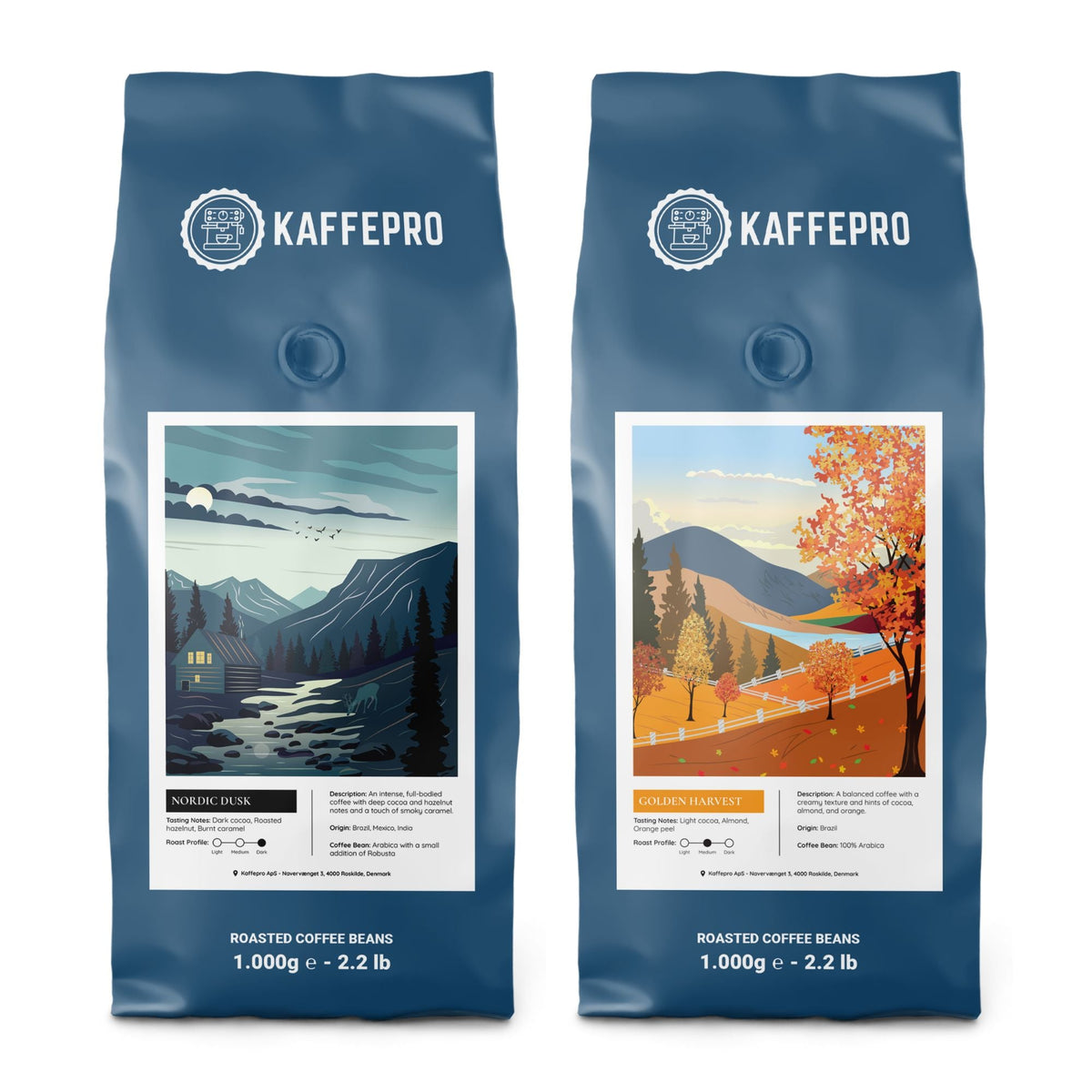 Kaffepro Signature Smakpaket - 1kg Nordic Dawn & 1kg Golden Harvest