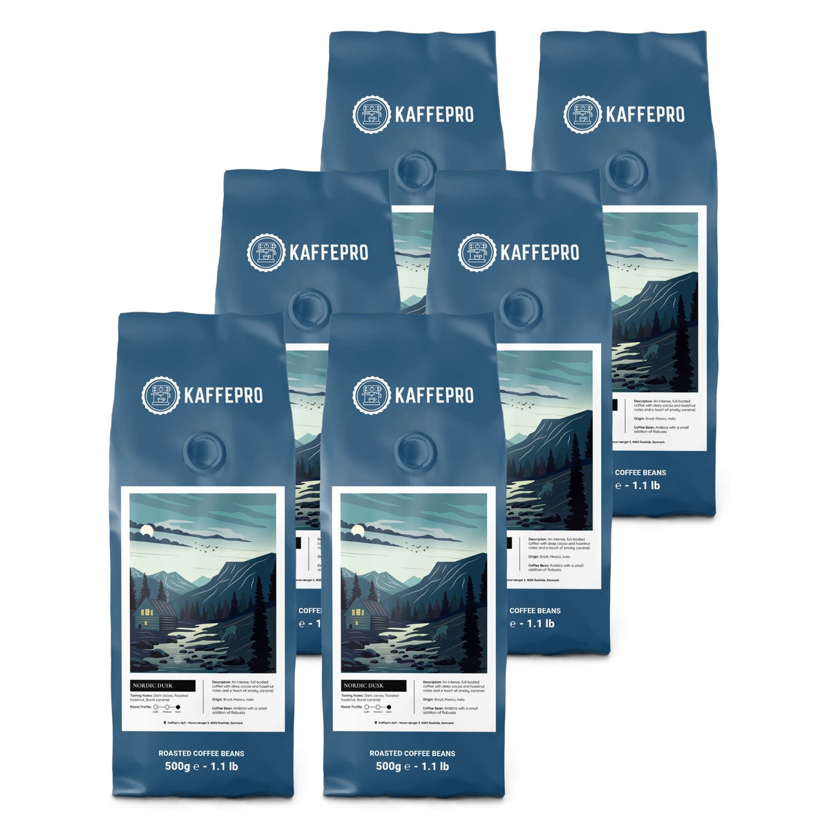 Kaffepro Nordic Dawn - Kaffepaket: 6 x 500g Kaffebönor